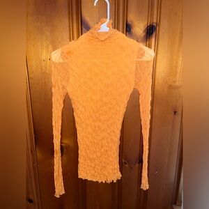 Mesh Detailed Turtleneck